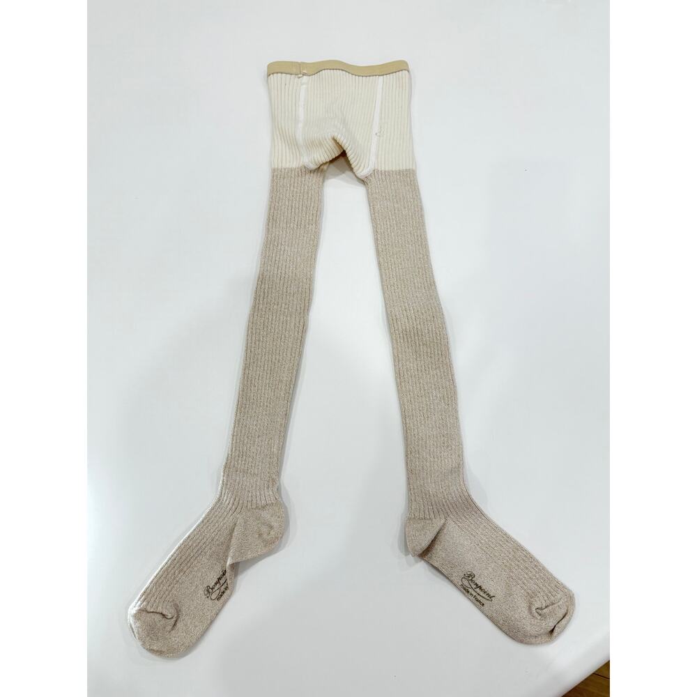 Bonpoint - Girls Cream Sparkle Tights 3-4 T